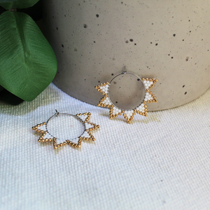 Cercei Rază de soare - bijuterii - cercei - cercei din mărgele - Artynos.ro