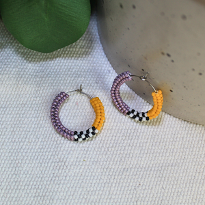 Cercei Loop - Lavandă/Galben - bijuterii - cercei - cercei hoops - Artynos.ro