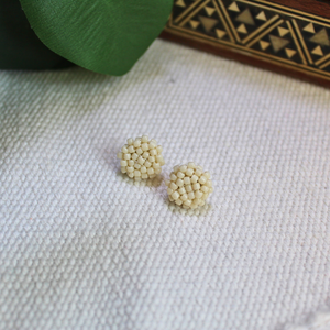 Cercei tinta Mugur - Ivoire, Bijuterii, Cercei, Cercei din margele, Confectionarea bijuteriilor, Cusatura, ARTYNOS