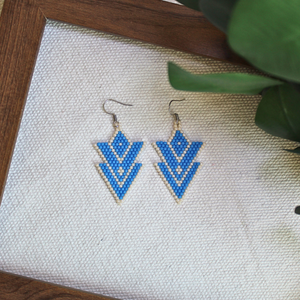 Cercei Artemis - Albastru, Bijuterii, Cercei, Cercei din margele, Confectionarea bijuteriilor, Cusatura, ARTYNOS