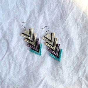 Cercei Mistral - Lavandă/Turcoaz - bijuterii - cercei - cercei din mărgele - Artynos.ro