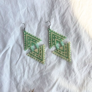 Cercei Mirra - Verde - bijuterii - cercei - cercei din mărgele - Artynos.ro