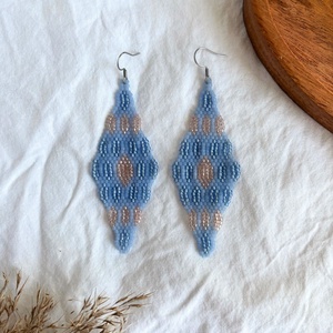 Cercei Vivelle - Albastru, Bijuterii, Cercei, Cercei din margele, Confectionarea bijuteriilor, Cusatura, ARTYNOS