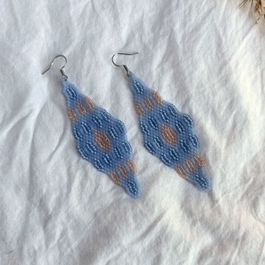 Cercei Vivelle - Albastru - bijuterii - cercei - cercei din mărgele - Artynos.ro