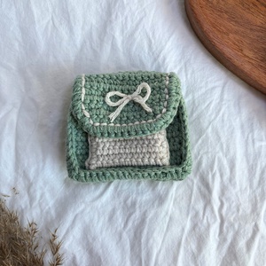 Punguta de buzunar - Menta, Genti si portofele, Accesorii genti, Decoratiuni de genti, Crosetat, ARTYNOS