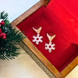 Cercei Santa, Bijuterii, Cercei, Cercei din margele, Confectionarea bijuteriilor, Cusatura, ARTYNOS