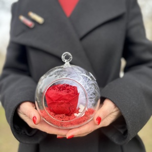 Terariu flori naturale - Red Peony - casă & stil de viață - decorațiuni de casă - accesorii florale - buchete de flori - Artynos.ro