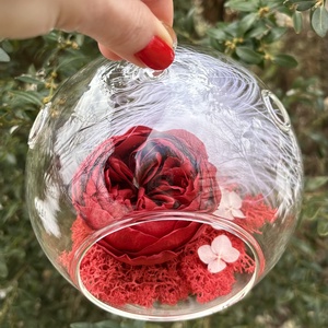 Terariu flori naturale - Red Peony, Casa & Stil de viata, Decoratiuni de casa, Accesorii florale, Buchete de flori, Aranjament de flori, ARTYNOS