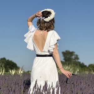 Coronita flori naturale - Luna - accesorii nuntă - ornamente de păr de nuntă - coroană de cap mireasă - Artynos.ro