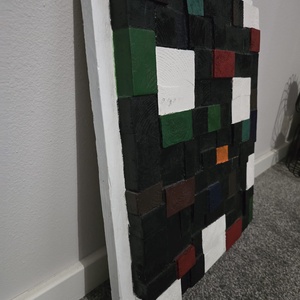 Tablou mozaic 3D din lemn masiv reciclat Model Geometric - casă & stil de viață - decorațiuni de casă - picturi murale - artă de perete din lemn - Artynos.ro
