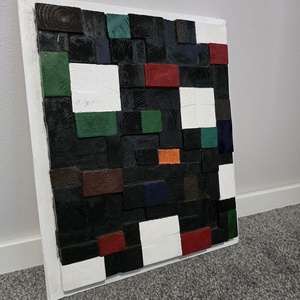 Tablou mozaic 3D din lemn masiv reciclat Model Geometric - casă & stil de viață - decorațiuni de casă - picturi murale - artă de perete din lemn - Artynos.ro