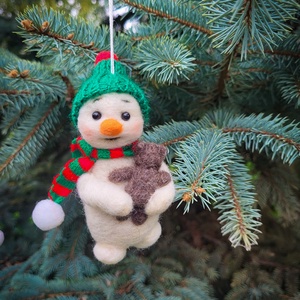 Ornament handmade din lana - accesorii de crăciun - cadou tematic de moș crăciun, decorațiuni - cadouri de moș crăciun - Artynos.ro