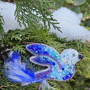 Brosa Pasare Albastra - bijuterii - broșe - Artynos.ro