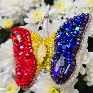 Brosa Fluture Tricolor  - bijuterii - broșe - Artynos.ro