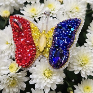 Brosa Fluture Tricolor , Bijuterii, Brose, Tesatura, ARTYNOS