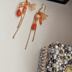 Cercei portocalii unicat  - Artynos.ro