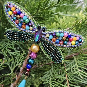 Brosa handmade libelula Maya - Artynos.ro