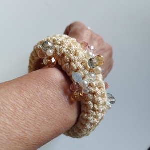 Brățară croșetată accesorizată cu cristale, , Croșetat, ARTYNOS