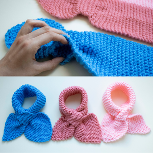 Fular ajustabil pentru copii tip papion tricotat manual din fir acrilic.Realizat din fir acrilic, disponibil in 3 culor. - Artynos.ro