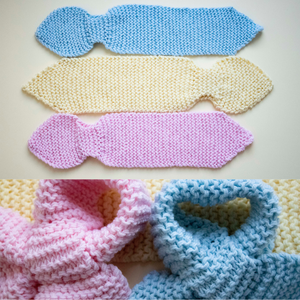 Fular ajustabil pentru bebelusi tip papion tricotat manual din fir 100% lana merinos oeko-tex disponibil in 3 culor. - Artynos.ro