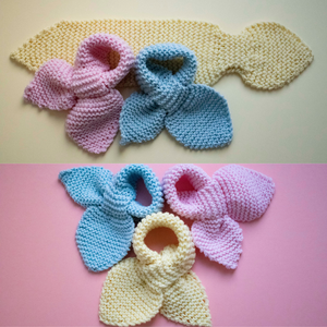 Fular ajustabil pentru bebelusi tip papion tricotat manual din fir 100% lana merinos oeko-tex disponibil in 3 culor. - îmbrăcăminte și modă - eșarfe, pălării, fularuri - eșarfe - Artynos.ro