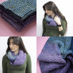 Fular tip infinity tricotat manual din fir acrilic premium multicolor - îmbrăcăminte și modă - eșarfe, pălării, fularuri - eșarfe - Artynos.ro