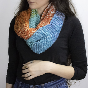 Fular tip infinity tricotat manual din fir acrilic premium multicolor - Artynos.ro