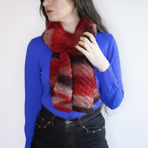 Fular/sal mare tricotat manual din fir de lana si acrilic multicolor - îmbrăcăminte și modă - eșarfe, pălării, fularuri - eșarfe - Artynos.ro