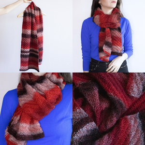 Fular/sal mare tricotat manual din fir de lana si acrilic multicolor - îmbrăcăminte și modă - eșarfe, pălării, fularuri - eșarfe - Artynos.ro
