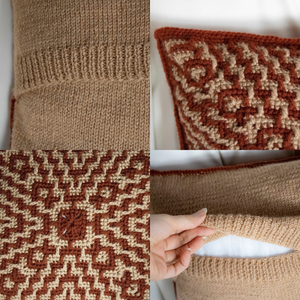 Fata de perna crosetata si tricotata cu doua fete de 40x40cm - casă & stil de viață - textile de casă - perne - Artynos.ro