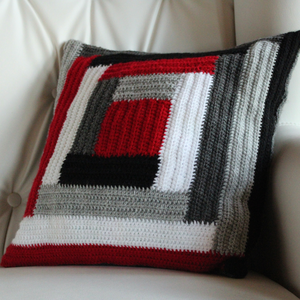 Fata de perna crosetata si tricotata cu doua fete de 40x40cm - casă & stil de viață - textile de casă - perne - Artynos.ro