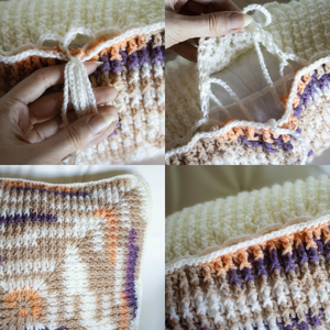 Fata de perna crosetata cu doua fete de 40x40cm.Una dintre fete este din fir acrilic multicolor - casă & stil de viață - textile de casă - perne - Artynos.ro