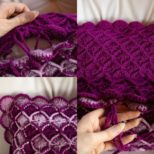 Fata de perna crosetata cu doua fete de 40x40cm.Una dintre fete este din fir acrilic multicolor, iar cealalta monocroma. - casă & stil de viață - textile de casă - perne - Artynos.ro