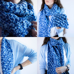 Fular lung crosetat din fir acrilic multicolor - îmbrăcăminte și modă - eșarfe, pălării, fularuri - eșarfe - Artynos.ro