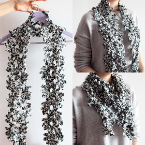 Fular floral crosetat din fir acrilic multicolor - îmbrăcăminte și modă - eșarfe, pălării, fularuri - eșarfe - Artynos.ro