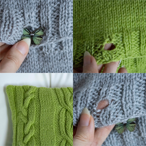 Fata de perna tricotata cu torsade si nasturi de 40x40cm la comanda din culori la alegere. - casă & stil de viață - textile de casă - perne - Artynos.ro