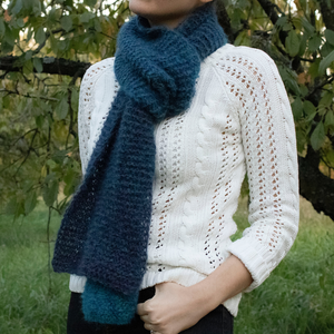 Fular unisex lung tricotat din lana merinos, alpaca si fir acrilic. - îmbrăcăminte și modă - eșarfe, pălării, fularuri - eșarfe - Artynos.ro