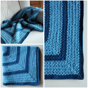 80x80cm - Patura in dungi crosetata din lana virgina - casă & stil de viață - echipament pentru camera copiilor - pături pentru copii - Artynos.ro