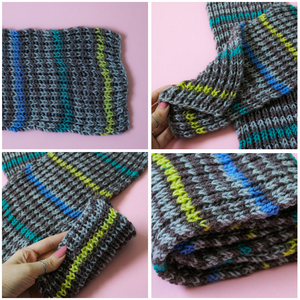 Fular unisex pentru copii tricotat manual din fir acrilic - îmbrăcăminte și modă - eșarfe, pălării, fularuri - eșarfe - Artynos.ro