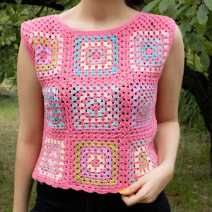 M - Bluza crosetata din fir de bumbac  - Artynos.ro