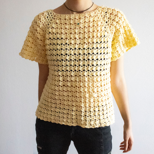 M - Bluza crosetata din fir de bumbac  - Artynos.ro