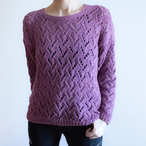 M - Bluza tricotata manual din fir de bumbac, Îmbrăcăminte și modă, Haine damă, Tricou și top de damă, Împletitură, ARTYNOS