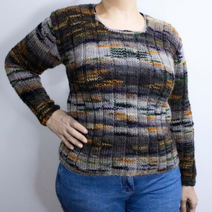 M si L - Pulover tricotat manual din fir multicolor , Îmbrăcăminte și modă, Haine damă, Tricou și top de damă, Altele, Împletitură, ARTYNOS