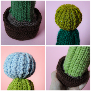 Cactusi decorativi crosetati disponibili in 3 variante de culori - jucării și echipamente pentru copii - plușuri - legume, fructe de pluș - Artynos.ro