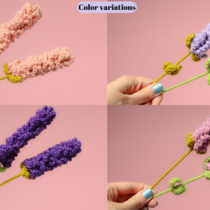 5 variante - Lavanda crosetata. Floare decorativa realizata manual. - casă & stil de viață - accesorii pentru decorat casa - decorațiuni de masă și decorațiuni pentru rafturi  - florării și grădini de sticle - Artynos.ro