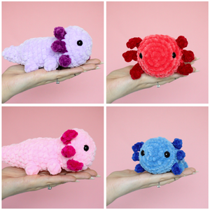 Jucarie din fir plusat - Axolotl crosetat - Artynos.ro