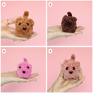 Jucarie din fir plusat - Caine crosetat in 5 variante de culoare  - jucării și echipamente pentru copii - plușuri - figurine de pluș - Artynos.ro