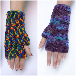 Manusi crosetate din fir multicolor, Îmbrăcăminte și modă, Eșarfe, pălării, fularuri, Mănușă, Altele, Împletitură, ARTYNOS