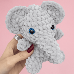 Jucarie din fir plusat - Elefant crosetat, Jucării și echipamente pentru copii, Plușuri, Figurine de pluș, Împletitură, ARTYNOS