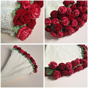 Patura crosetata buchet de trandafiri din fir acrilic hipoalergenic si anti-scamosare - casă & stil de viață - textile de casă - pături - Artynos.ro
